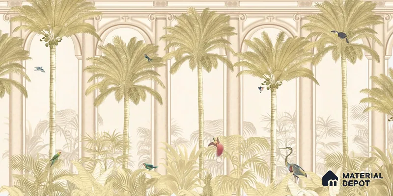 Malang, Tropical Theme Wallpaper for Walls Sukoon Series Canvas Tropical Design (Customised Size Wallpaper)