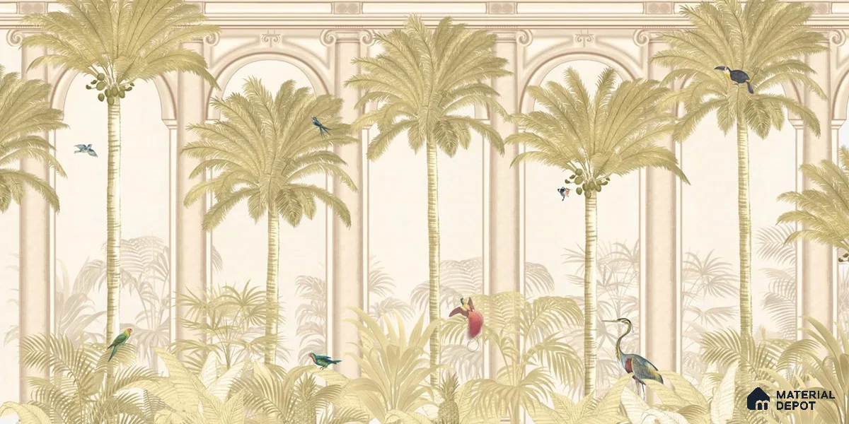 Malang, Tropical Theme Wallpaper for Walls Sukoon Series Canvas Tropical Design (Customised Size Wallpaper)