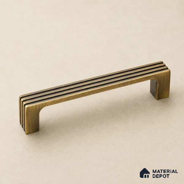 Ottr Zinc Cabinet Handle HA 00138 M Antique Brass Finish - 96mm | 2 Years Warranty