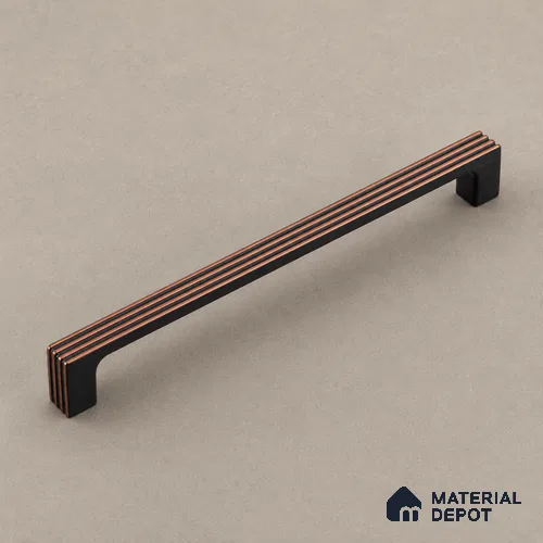 Ottr Zinc Cabinet Handle HA 00138 F Rose Gold Black Finish - 160mm | 2 Years Warranty