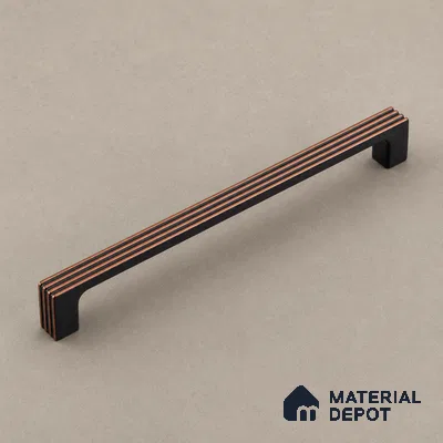 Ottr Zinc Cabinet Handle HA 00138 G Rose Gold Black Finish - 224mm | 2 Years Warranty