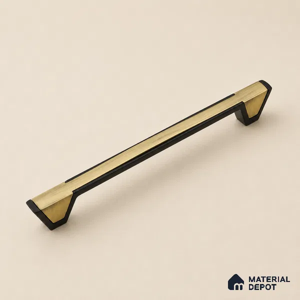 Ottr Zinc Cabinet Handle HA 00139 K Antique Brass Black Finish - 224mm | 2 Years Warranty
