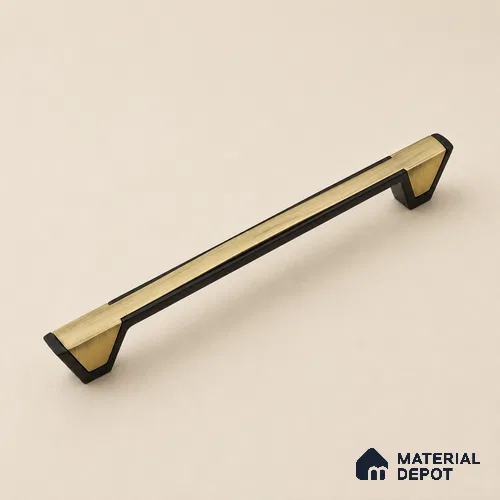 Ottr Zinc Cabinet Handle HA 00139 K Antique Brass Black Finish - 224mm | 2 Years Warranty