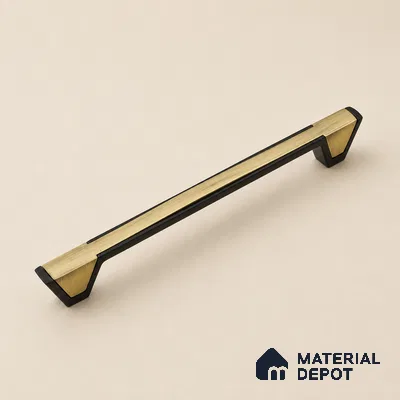 Ottr Zinc Cabinet Handle HA 00139 I Antique Brass Black Finish - 96mm | 2 Years Warranty