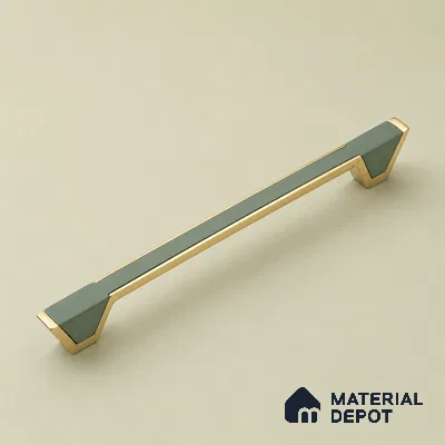 Ottr Zinc Cabinet Handle HA 00139 P Green Gold Finish - 288mm | 2 Years Warranty