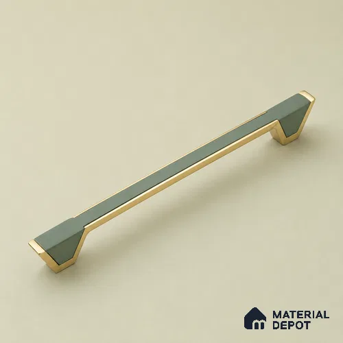 Ottr Zinc Cabinet Handle HA 00139 M Green Gold Finish - 96mm | 2 Years Warranty