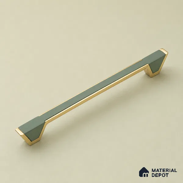 Ottr Zinc Cabinet Handle HA 00139 M Green Gold Finish - 96mm | 2 Years Warranty
