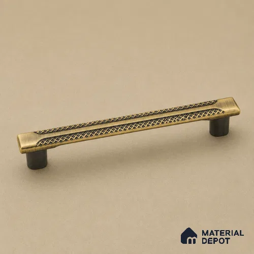 Ottr Zinc Cabinet Handle HA 00143 O Antique Brass Finish - 224mm | 2 Years Warranty