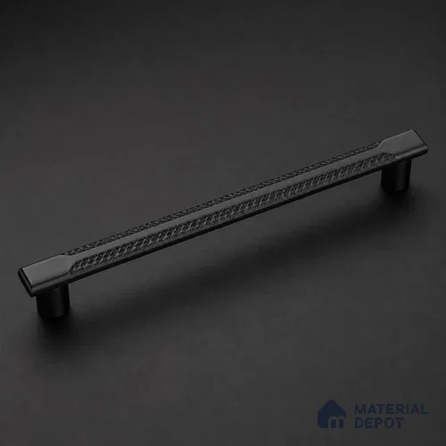 Ottr Zinc Cabinet Handle HA 00143 L Black Finish - 288mm | 2 Years Warranty