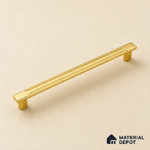 Ottr Zinc Cabinet Handle HA 00143 E Gold Finish - 96mm | 2 Years Warranty