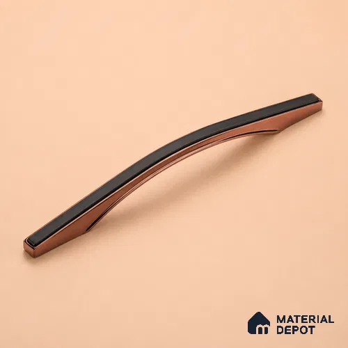 Ottr Zinc Cabinet Handle HA 00144 L Rose Gold Black Finish - 288mm | 2 Years Warranty
