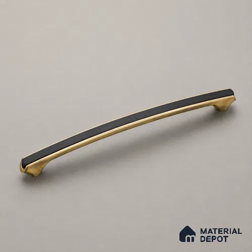 Ottr Zinc Cabinet Handle HA 00148 O Antique Brass Black Finish - 224mm | 2 Years Warranty