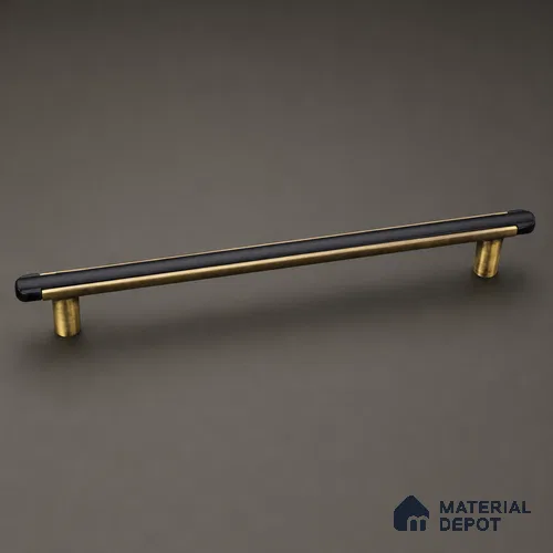 Ottr Zinc Cabinet Handle HA 00149 N Antique Brass Black Finish - 160mm | 2 Years Warranty