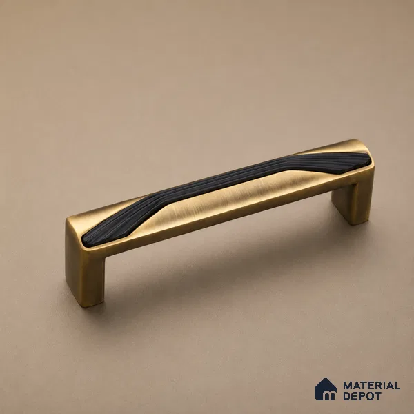 Ottr Zinc Cabinet Handle HA 00150 O Antique Brass Black Finish - 224mm | 2 Years Warranty