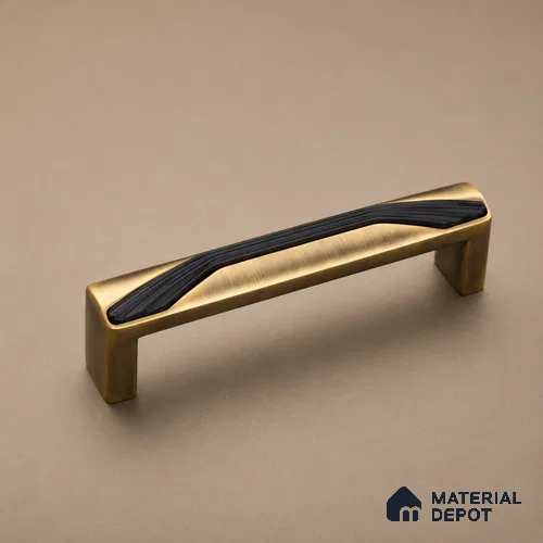 Ottr Zinc Cabinet Handle HA 00150 M Antique Brass Black Finish - 96mm | 2 Years Warranty