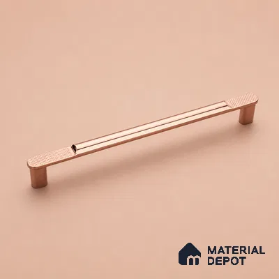 Ottr Zinc Cabinet Handle HA 00151 E Rose Gold Finish - 96mm | 2 Years Warranty