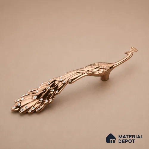 Ottr Zinc Cabinet Handle HA 00162 L PVD Rose Gold Finish - 224mm | 2 Years Warranty