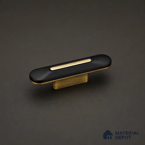 Ottr Zinc Cabinet Handle HA 00163 F Antique Brass Black Finish - 320mm | 2 Years Warranty
