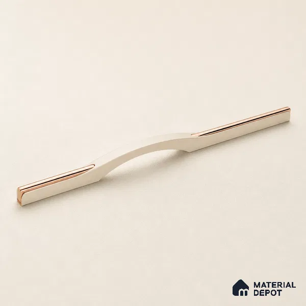 Ottr Aluminium Cabinet Handle HA 00169 Z White Pearl Rose Gold Finish - 12in | 2 Years Warranty
