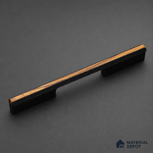 Ottr Aluminium Cabinet Handle HA 00171 Q Black Wood Finish - 256mm | 2 Years Warranty