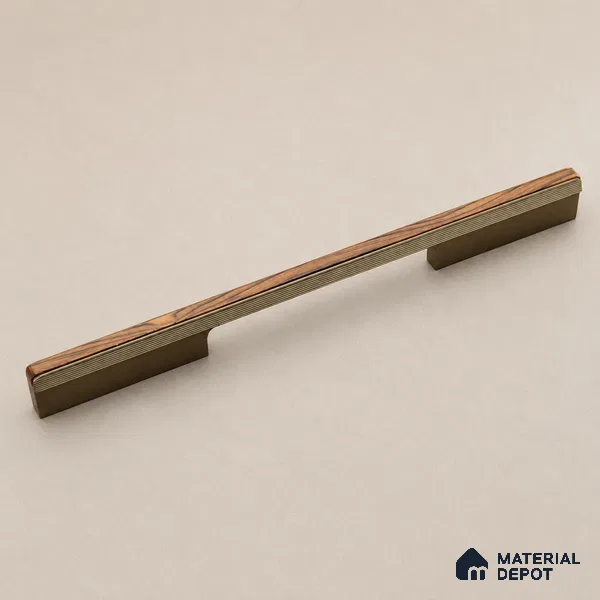 Ottr Aluminium Cabinet Handle HA 00171 K Champagne Wood Finish - 128mm | 2 Years Warranty