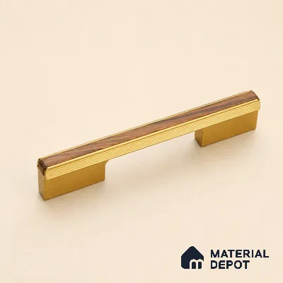 Ottr Aluminium Cabinet Handle HA 00171 G PVD Gold Wood Finish - 256mm | 2 Years Warranty