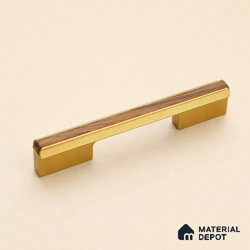 Ottr Aluminium Cabinet Handle HA 00171 G PVD Gold Wood Finish - 256mm | 2 Years Warranty
