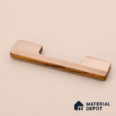 Ottr Aluminium Cabinet Handle HA 00171 B PVD Rose Gold Wood Finish - 256mm | 2 Years Warranty