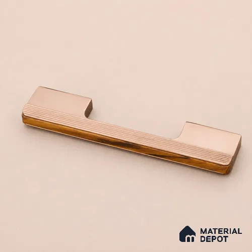 Ottr Aluminium Cabinet Handle HA 00171 C PVD Rose Gold Wood Finish - 384mm | 2 Years Warranty
