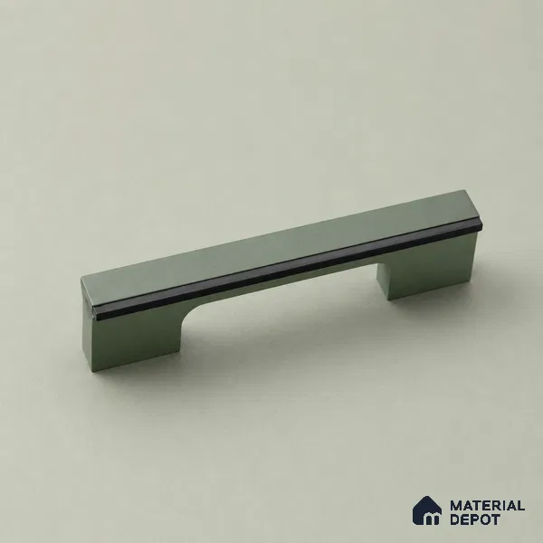 Ottr Aluminium Cabinet Handle HA 00180 W Green PVD Black Finish - 160mm | 2 Years Warranty