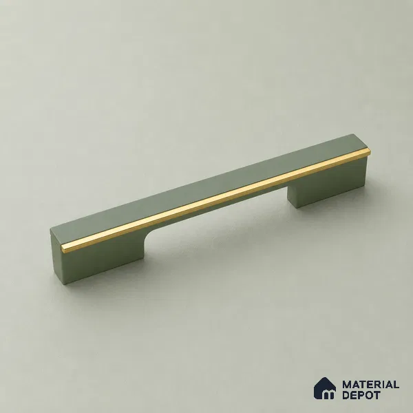 Ottr Aluminium Cabinet Handle HA 00180 Q Green PVD Gold Finish - 288mm | 2 Years Warranty