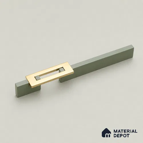 Ottr Aluminium Cabinet Handle HA 00181 S Green PVD Gold Finish - 160mm | 2 Years Warranty