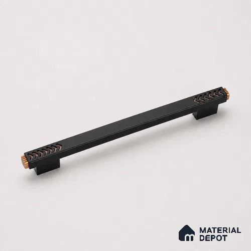 Ottr Aluminium Cabinet Handle HA 00186 X Black PVD Rose Gold Finish - 288mm | 2 Years Warranty