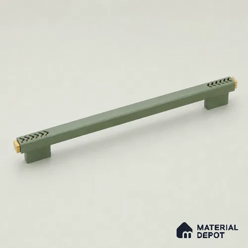 Ottr Aluminium Cabinet Handle HA 00186 Q Green PVD Gold Finish - 288mm | 2 Years Warranty