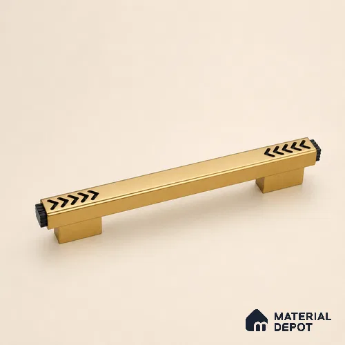 Ottr Aluminium Cabinet Handle HA 00186 I PVD Gold Black Finish - 160mm | 2 Years Warranty