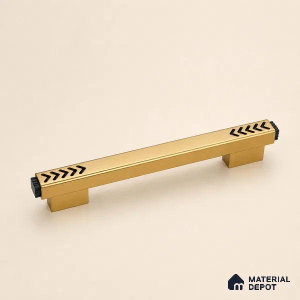 Ottr Aluminium Cabinet Handle HA 00186 I PVD Gold Black Finish - 160mm | 2 Years Warranty