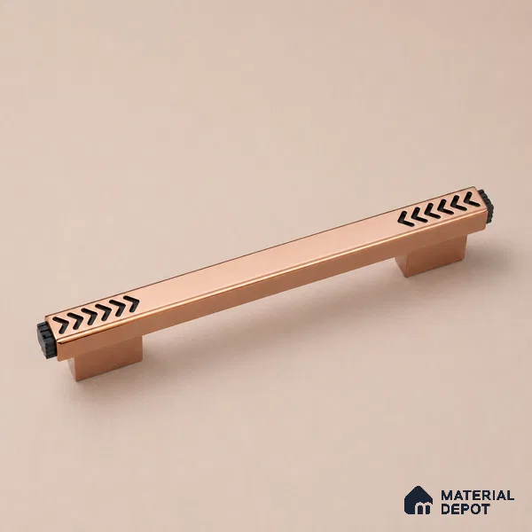 Ottr Aluminium Cabinet Handle HA 00186 E PVD Rose Gold Black Finish - 576mm | 2 Years Warranty