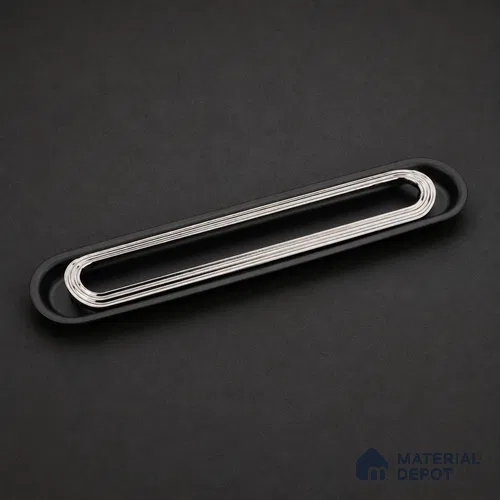 Ottr Zinc Stainless Steel Concealed Handle HA 00192 B Black Nickel Black Finish - 192mm | 2 Years Warranty