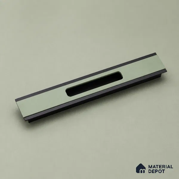 Ottr Aluminium Concealed Handle HA 00198 R Green Black Finish - 18in | 2 Years Warranty