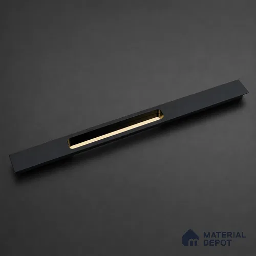 Ottr Aluminium Concealed Handle HA 00203 C Black Gold Finish - 18in | 2 Years Warranty
