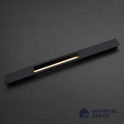 Ottr Aluminium Concealed Handle HA 00203 D Black Gold Finish - 24in | 2 Years Warranty