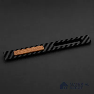Ottr Aluminium Concealed Handle HA 00206 M Black Wood Finish - 450mm | 2 Years Warranty