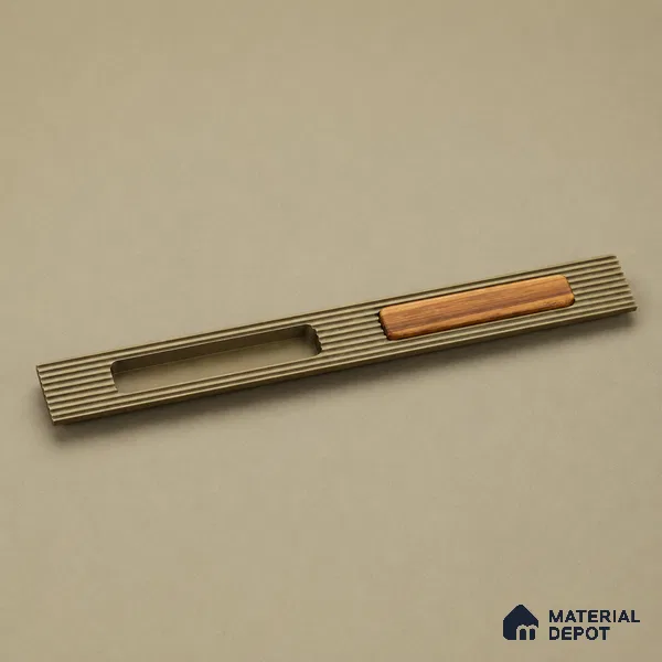 Ottr Aluminium Concealed Handle HA 00206 P Champagne Wood Finish - 200mm | 2 Years Warranty