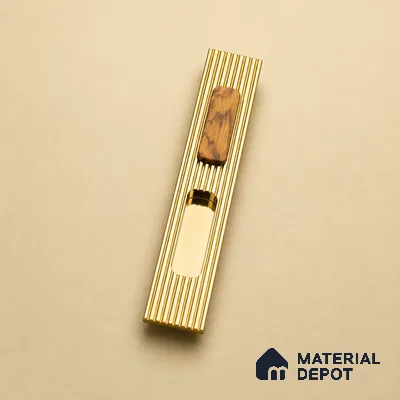 Ottr Aluminium Concealed Handle HA 00206 H PVD Gold Wood Finish - 450mm | 2 Years Warranty