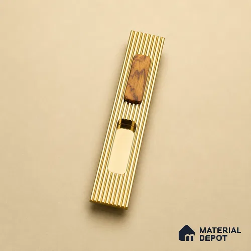 Ottr Aluminium Concealed Handle HA 00206 H PVD Gold Wood Finish - 450mm | 2 Years Warranty