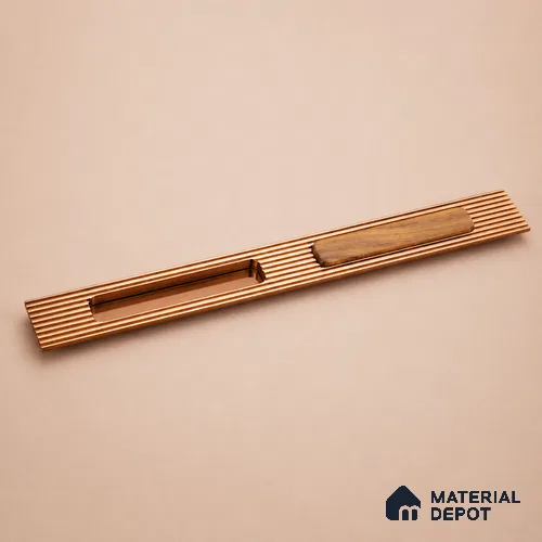 Ottr Aluminium Concealed Handle HA 00206 B PVD Rose Gold Wood Finish - 300mm | 2 Years Warranty
