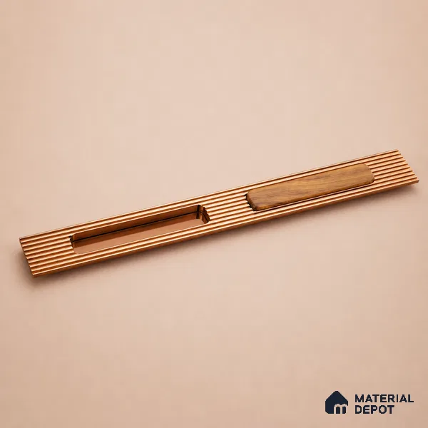 Ottr Aluminium Concealed Handle HA 00206 B PVD Rose Gold Wood Finish - 300mm | 2 Years Warranty