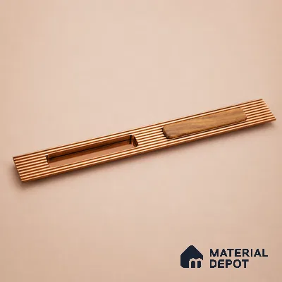 Ottr Aluminium Concealed Handle HA 00206 D PVD Rose Gold Wood Finish - 600mm | 2 Years Warranty