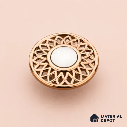 Ottr Zinc Knob HA 00208 B PVD Rose Gold Gold Black Finish - Standard | 2 Years Warranty