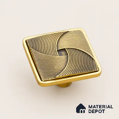 Ottr Zinc Knob HA 00212 Antique Brass Gold Finish - Standard | 2 Years Warranty